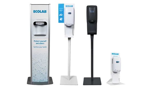 Nexa hand hygiene group image of sanitizing stands and stations